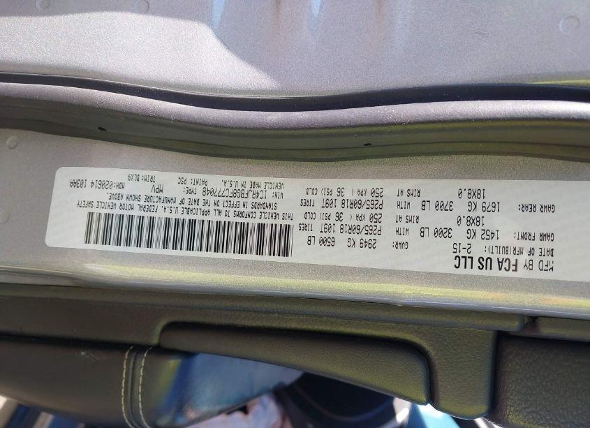 Photo 9 of 2015 Jeep Grand CHEROKEE LIMITED (VIN 1C4RJFBG8FC777048)