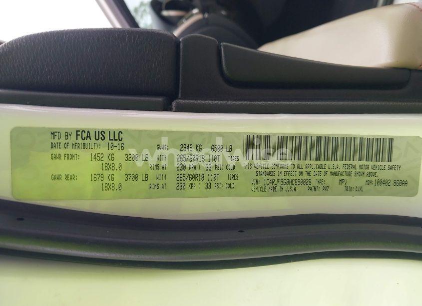 Photo 9 of 2017 Jeep Grand CHEROKEE LIMITED 75TH ANNIVERSARY EDITION 4X4 (VIN 1C4RJFBG8HC690026)