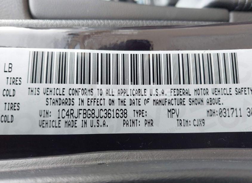 Photo 9 of 2018 Jeep Grand CHEROKEE LIMITED 4X4 (VIN 1C4RJFBG8JC361638)