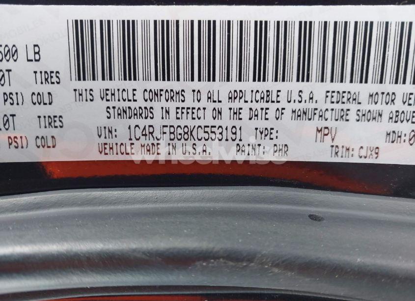 Photo 9 of 2019 Jeep Grand CHEROKEE LIMITED 4X4 (VIN 1C4RJFBG8KC553191)