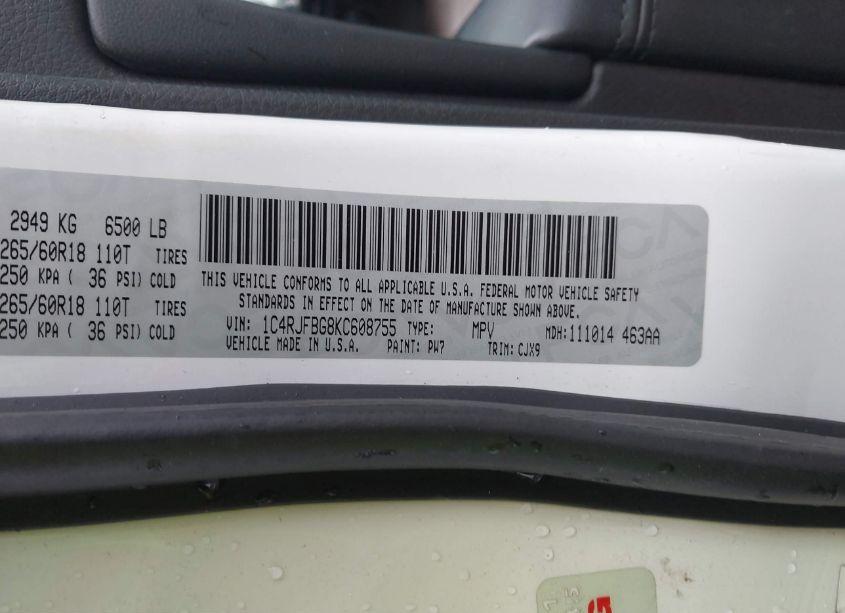 Photo 9 of 2019 Jeep Grand CHEROKEE LIMITED 4X4 (VIN 1C4RJFBG8KC608755)