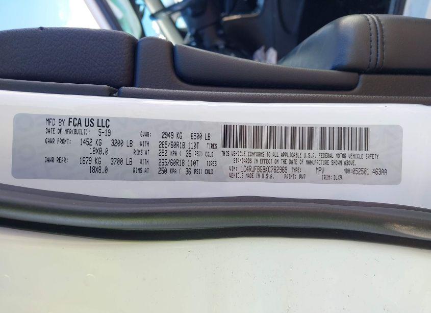 Photo 9 of 2019 Jeep Grand CHEROKEE LIMITED 4X4 (VIN 1C4RJFBG8KC782969)