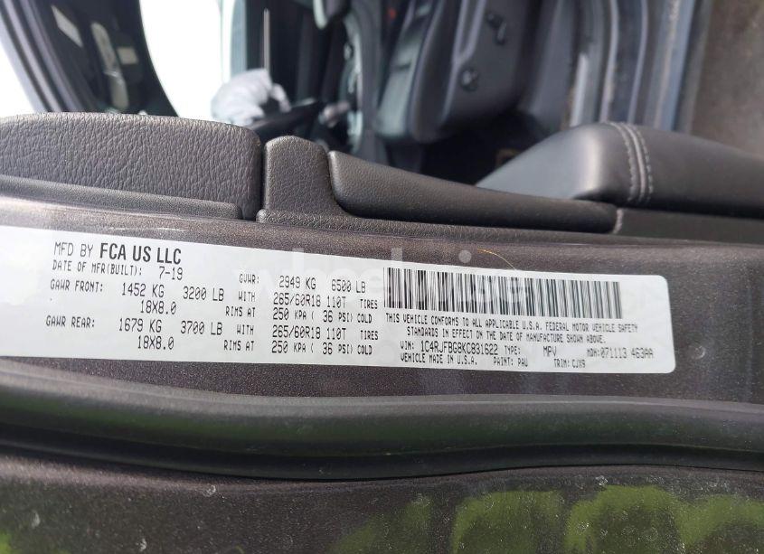 Photo 9 of 2019 Jeep Grand CHEROKEE LIMITED 4X4 (VIN 1C4RJFBG8KC831622)