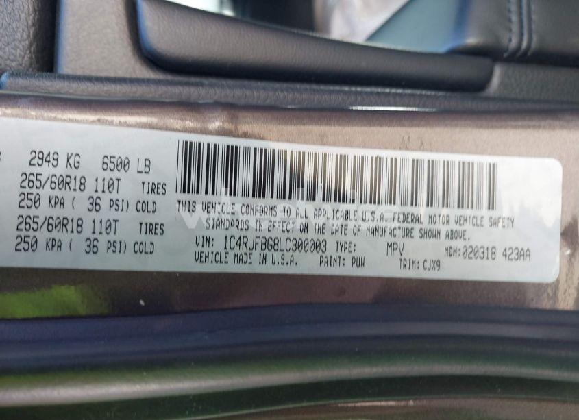 Photo 9 of 2020 Jeep Grand CHEROKEE LIMITED 4X4 (VIN 1C4RJFBG8LC300003)