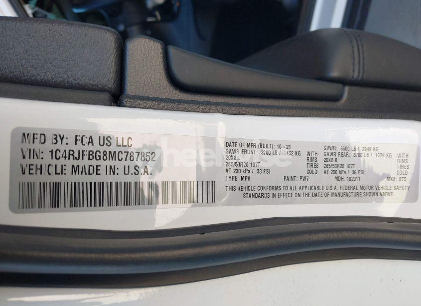 Photo 9 of 2021 Jeep Grand CHEROKEE LIMITED 4X4 (VIN 1C4RJFBG8MC787852)