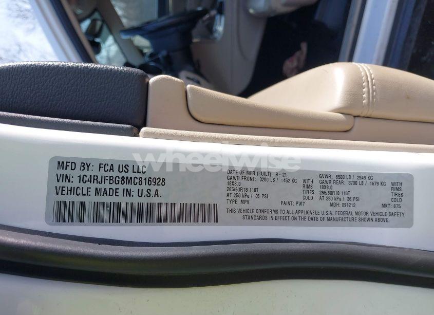 Photo 9 of 2021 Jeep Grand CHEROKEE LIMITED 4X4 (VIN 1C4RJFBG8MC816928)