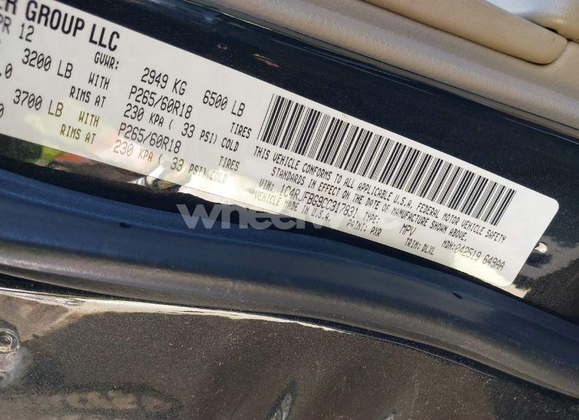 Photo 9 of 2012 Jeep Grand CHEROKEE LIMITED (VIN 1C4RJFBG9CC317831)