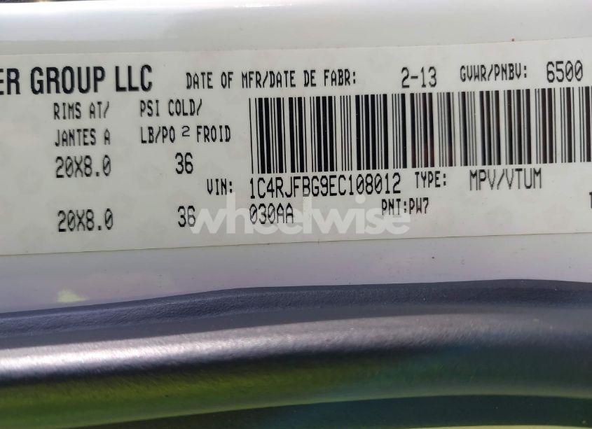 Photo 9 of 2014 Jeep Grand CHEROKEE LIMITED (VIN 1C4RJFBG9EC108012)