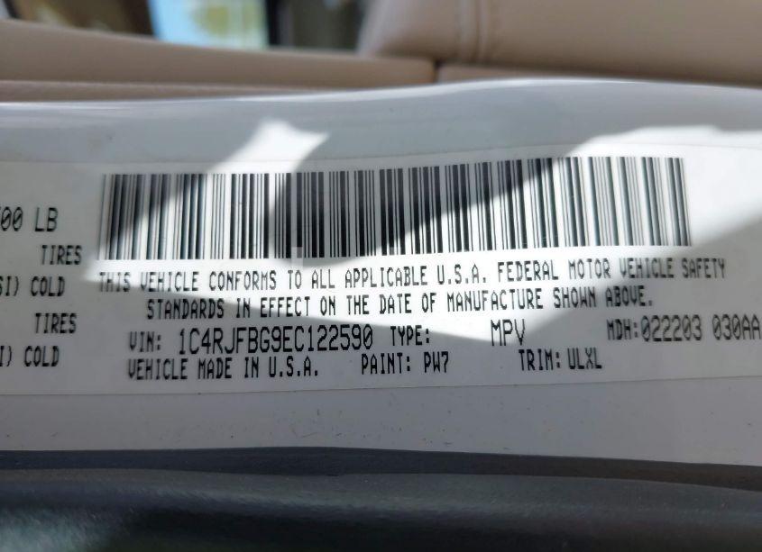 Photo 9 of 2014 Jeep Grand CHEROKEE LIMITED (VIN 1C4RJFBG9EC122590)