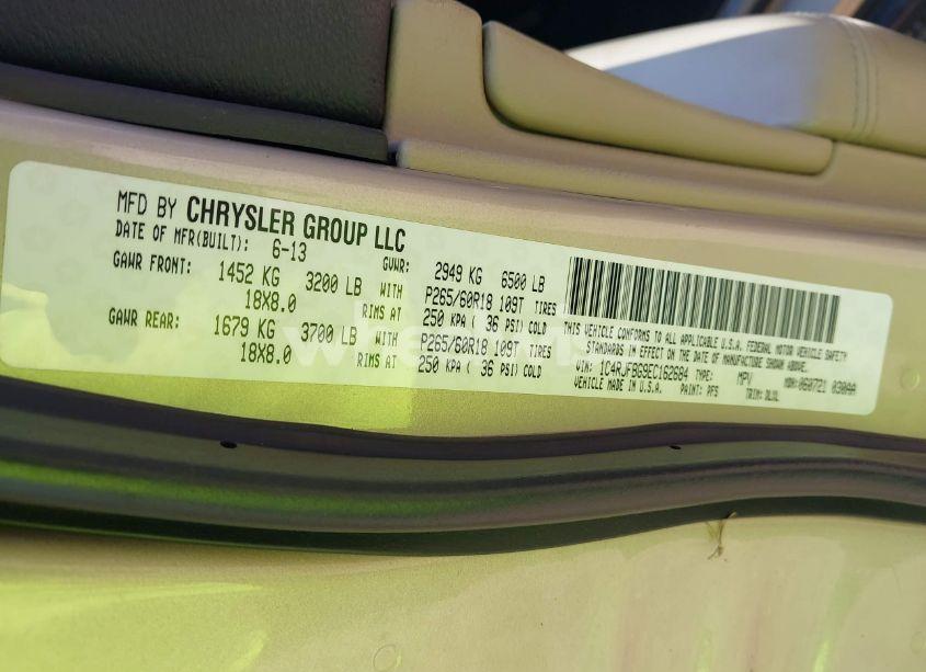 Photo 9 of 2014 Jeep Grand CHEROKEE LIMITED (VIN 1C4RJFBG9EC162684)