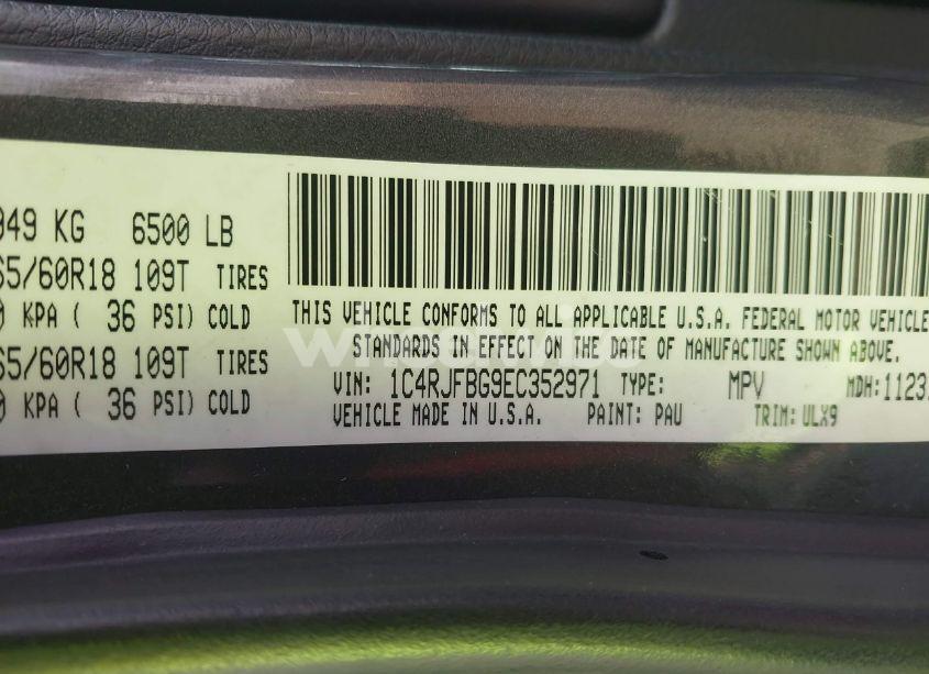 Photo 9 of 2014 Jeep Grand CHEROKEE LIMITED (VIN 1C4RJFBG9EC352971)