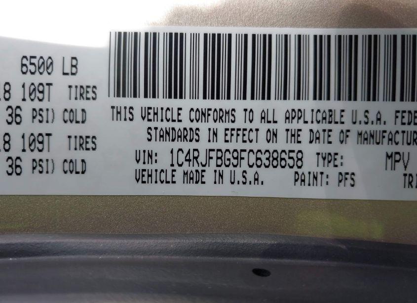 Photo 9 of 2015 Jeep Grand CHEROKEE LIMITED (VIN 1C4RJFBG9FC638658)