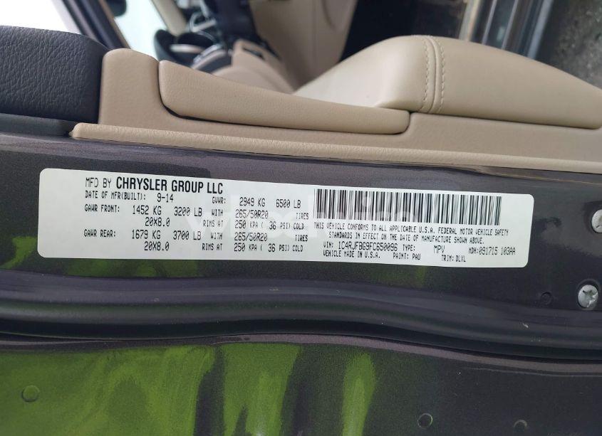 Photo 9 of 2015 Jeep Grand CHEROKEE LIMITED (VIN 1C4RJFBG9FC650096)