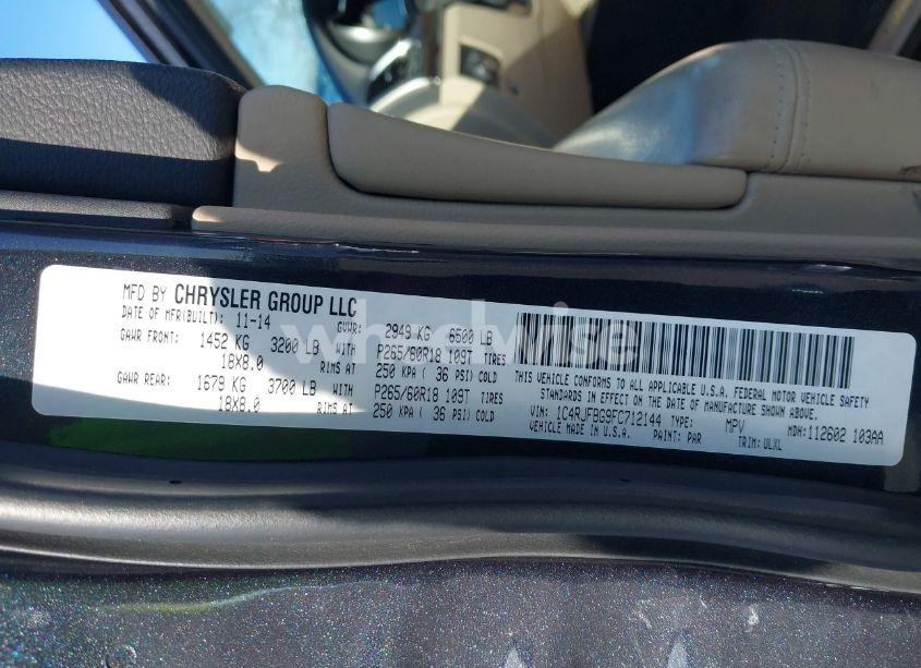 Photo 9 of 2015 Jeep Grand CHEROKEE LIMITED (VIN 1C4RJFBG9FC712144)