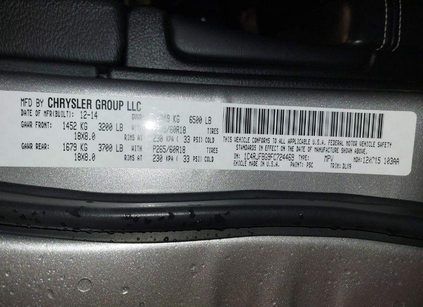 Photo 9 of 2015 Jeep Grand CHEROKEE LIMITED (VIN 1C4RJFBG9FC724469)