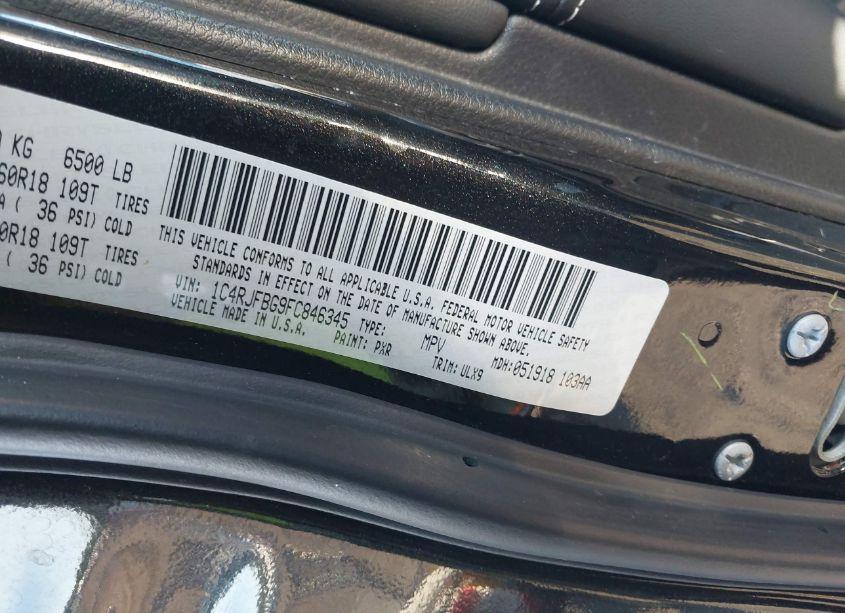 Photo 9 of 2015 Jeep Grand CHEROKEE LIMITED (VIN 1C4RJFBG9FC846345)