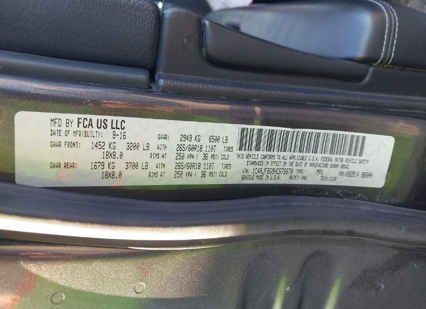 Photo 9 of 2017 Jeep Grand CHEROKEE LIMITED 4X4 (VIN 1C4RJFBG9HC676670)