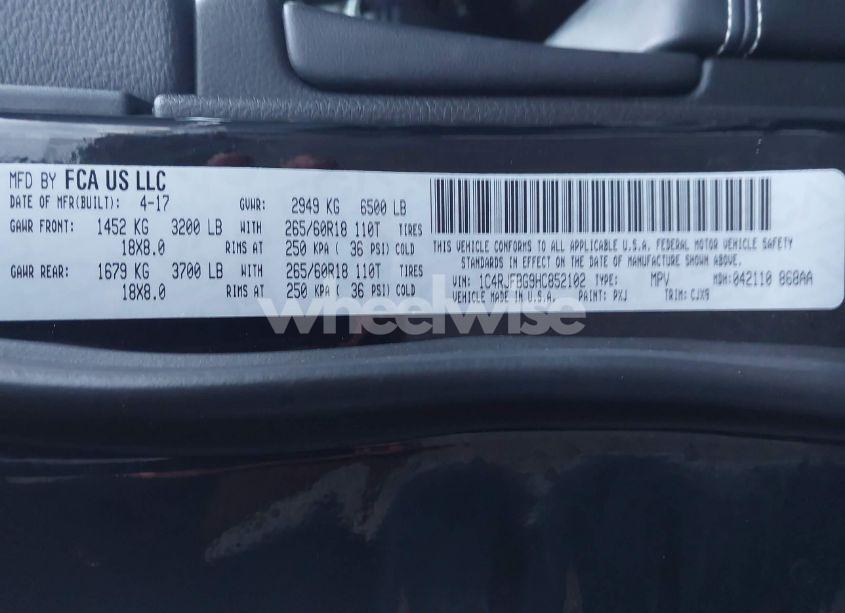 Photo 9 of 2017 Jeep Grand CHEROKEE LIMITED 4X4 (VIN 1C4RJFBG9HC852102)