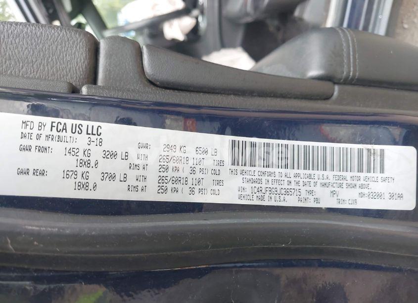 Photo 9 of 2018 Jeep Grand CHEROKEE LIMITED 4X4 (VIN 1C4RJFBG9JC365715)