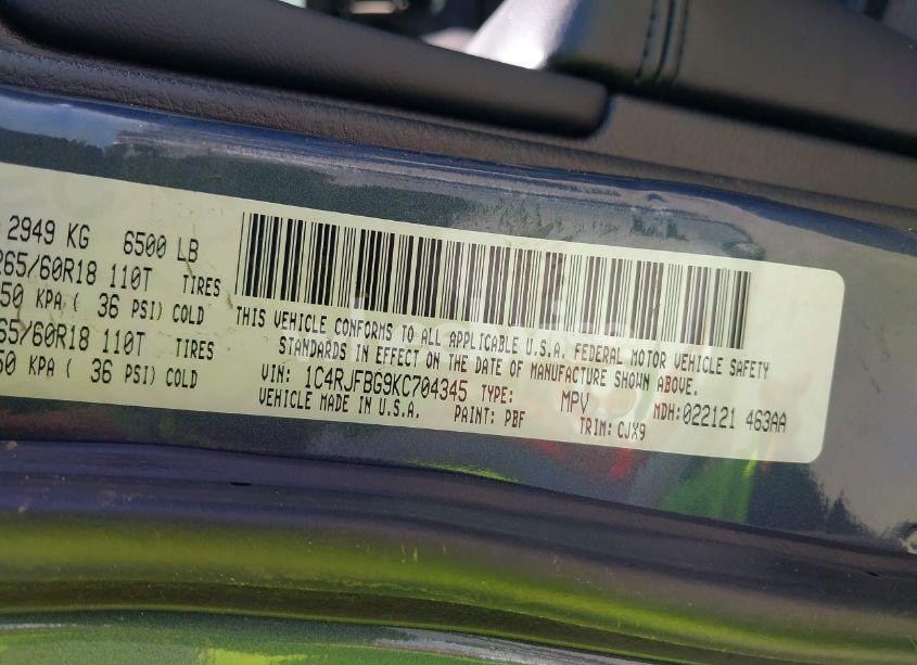 Photo 9 of 2019 Jeep Grand CHEROKEE LIMITED 4X4 (VIN 1C4RJFBG9KC704345)