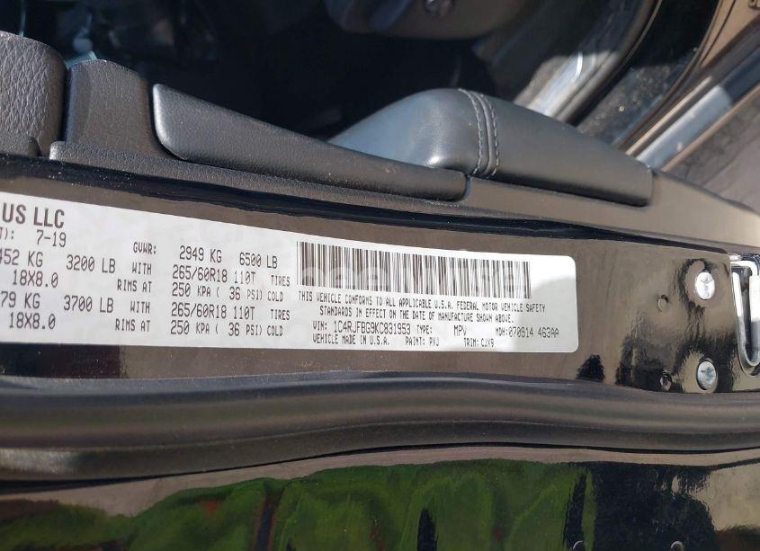 Photo 9 of 2019 Jeep Grand CHEROKEE LIMITED 4X4 (VIN 1C4RJFBG9KC831953)