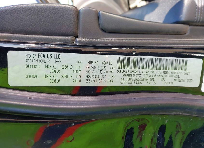 Photo 9 of 2020 Jeep Grand CHEROKEE LIMITED 4X4 (VIN 1C4RJFBG9LC280084)