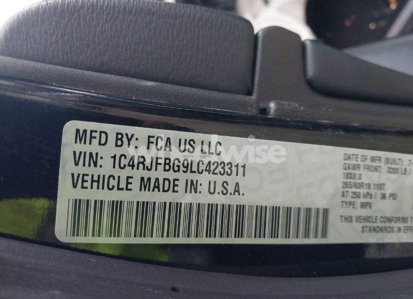 Photo 9 of 2020 Jeep Grand CHEROKEE LIMITED 4X4 (VIN 1C4RJFBG9LC423311)