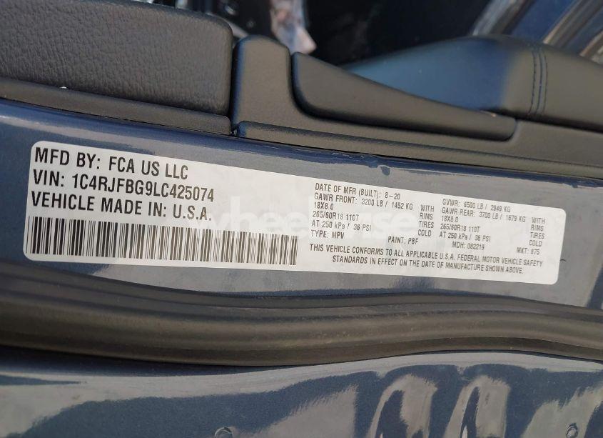 Photo 9 of 2020 Jeep Grand CHEROKEE LIMITED 4X4 (VIN 1C4RJFBG9LC425074)