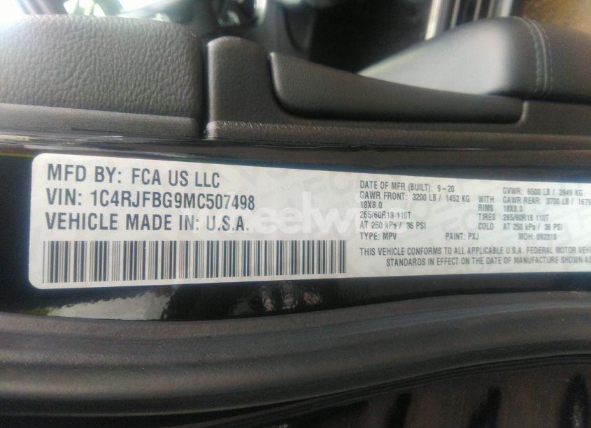 Photo 9 of 2021 Jeep Grand CHEROKEE LIMITED 4X4 (VIN 1C4RJFBG9MC507498)