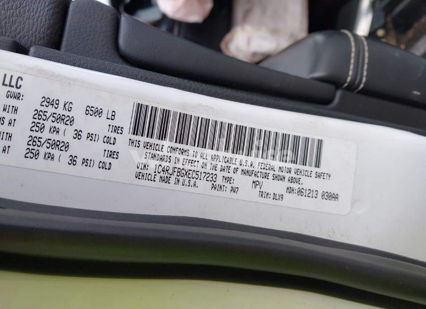 Photo 9 of 2014 Jeep Grand CHEROKEE LIMITED (VIN 1C4RJFBGXEC517233)