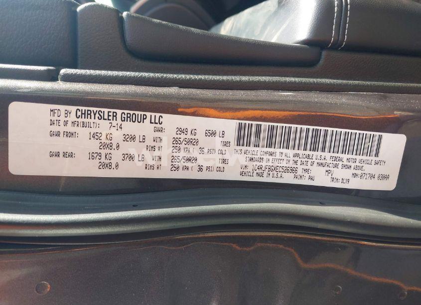 Photo 9 of 2014 Jeep Grand CHEROKEE LIMITED (VIN 1C4RJFBGXEC526966)