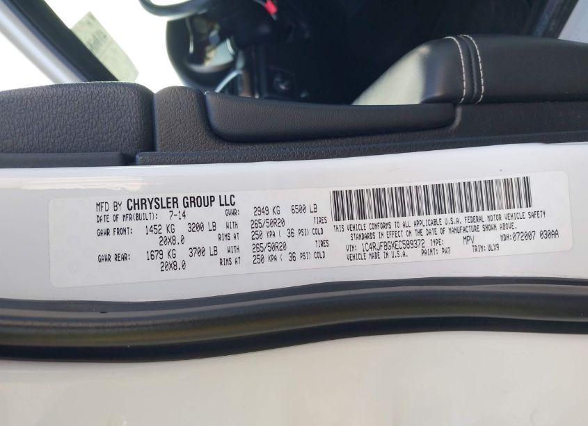 Photo 9 of 2014 Jeep Grand CHEROKEE LIMITED (VIN 1C4RJFBGXEC589372)