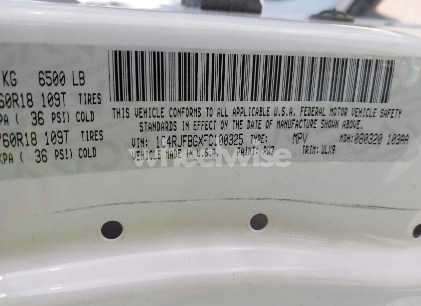 Photo 9 of 2015 Jeep Grand CHEROKEE LIMITED (VIN 1C4RJFBGXFC100325)