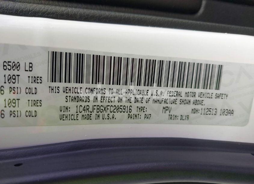 Photo 9 of 2015 Jeep Grand CHEROKEE LIMITED (VIN 1C4RJFBGXFC205916)