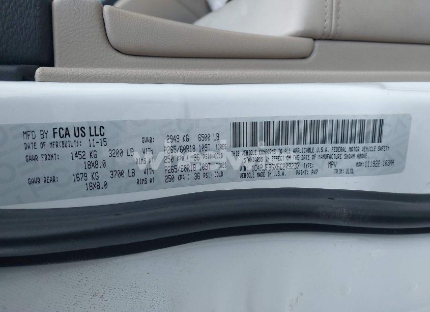 Photo 9 of 2015 Jeep Grand CHEROKEE LIMITED (VIN 1C4RJFBGXFC209237)