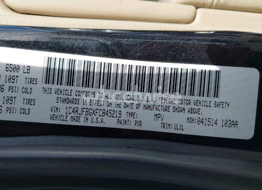 Photo 9 of 2015 Jeep Grand CHEROKEE LIMITED (VIN 1C4RJFBGXFC845219)