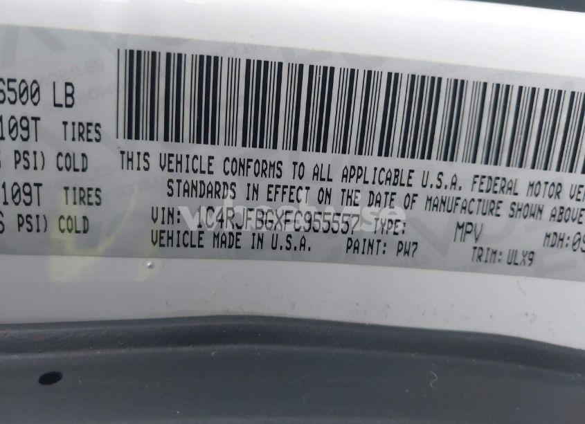 Photo 9 of 2015 Jeep Grand CHEROKEE LIMITED (VIN 1C4RJFBGXFC955557)