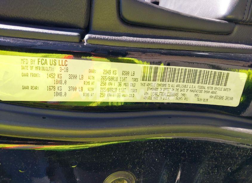 Photo 9 of 2018 Jeep Grand CHEROKEE LIMITED 4X4 (VIN 1C4RJFBGXJC358045)