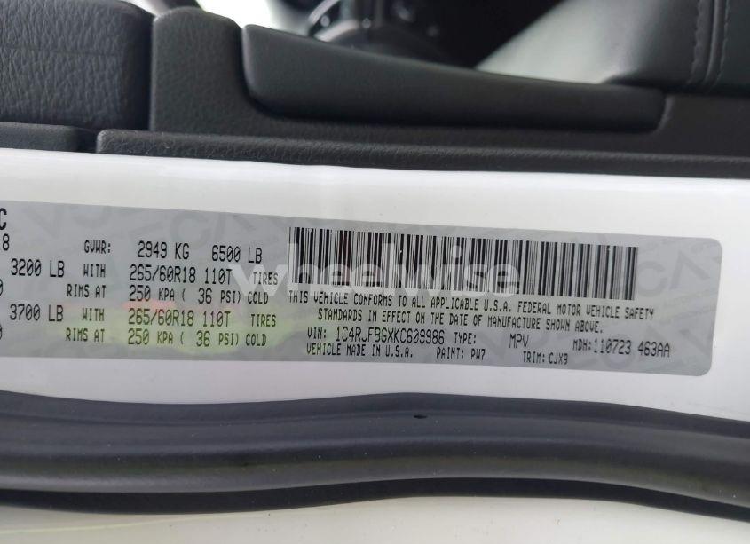 Photo 9 of 2019 Jeep Grand CHEROKEE LIMITED X 4X4 (VIN 1C4RJFBGXKC609986)