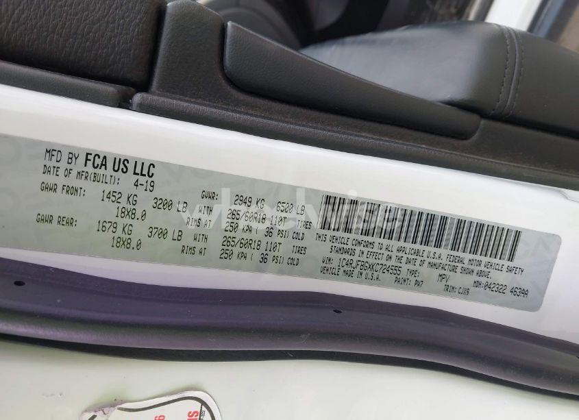 Photo 9 of 2019 Jeep Grand CHEROKEE LIMITED 4X4 (VIN 1C4RJFBGXKC724555)