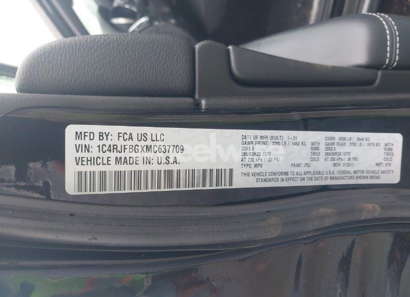 Photo 9 of 2021 Jeep Grand CHEROKEE 80TH ANNIVERSARY 4X4 (VIN 1C4RJFBGXMC637709)