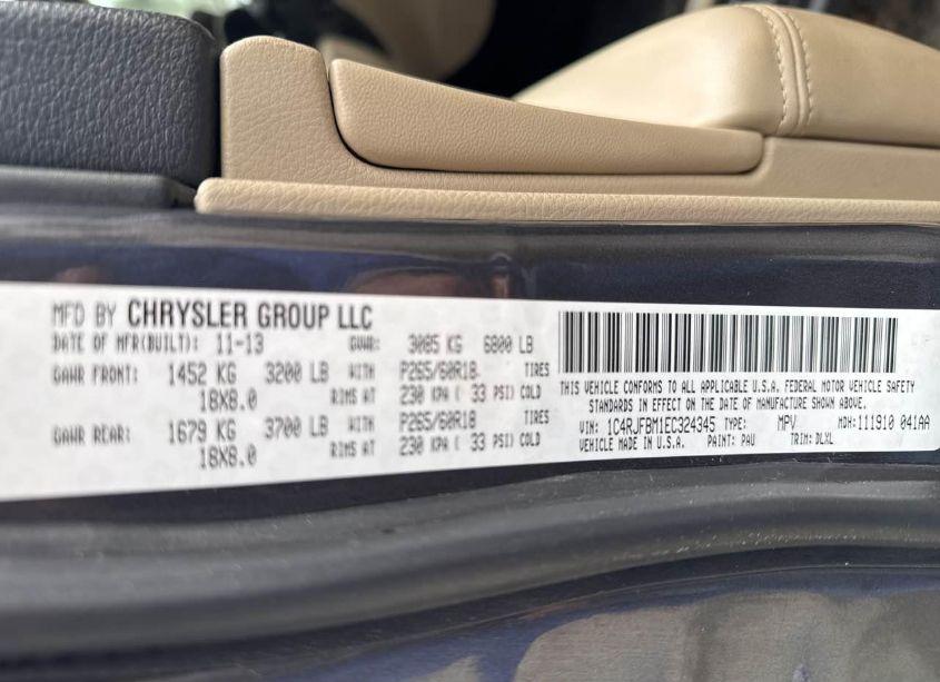 Photo 9 of 2014 Jeep Grand CHEROKEE LIMITED (VIN 1C4RJFBM1EC324345)