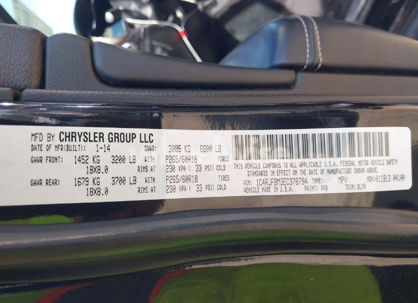 Photo 9 of 2014 Jeep Grand CHEROKEE LIMITED (VIN 1C4RJFBM3EC378794)