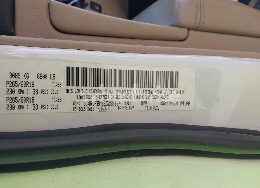 Photo 9 of 2014 Jeep Grand CHEROKEE LIMITED (VIN 1C4RJFBM6EC298194)