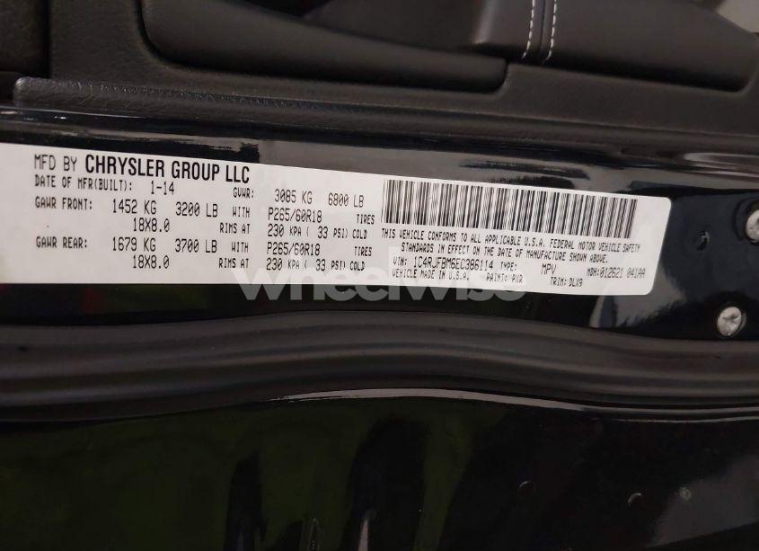 Photo 9 of 2014 Jeep Grand CHEROKEE LIMITED (VIN 1C4RJFBM6EC386114)