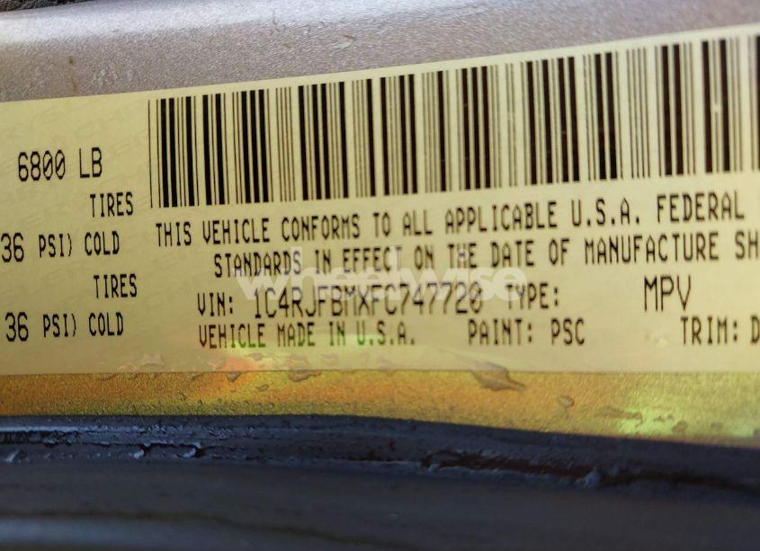 Photo 9 of 2015 Jeep Grand CHEROKEE LIMITED (VIN 1C4RJFBMXFC747720)