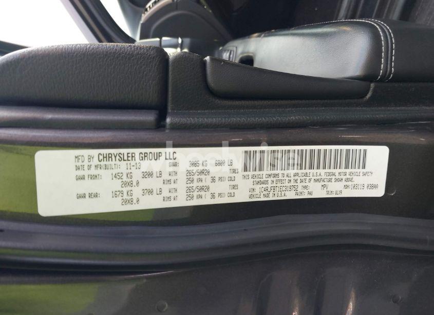 Photo 9 of 2014 Jeep Grand CHEROKEE LIMITED (VIN 1C4RJFBT1EC319752)