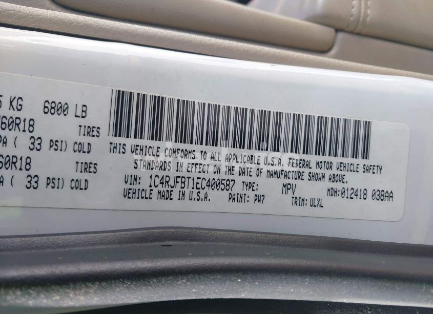 Photo 9 of 2014 Jeep Grand CHEROKEE LIMITED (VIN 1C4RJFBT1EC400587)