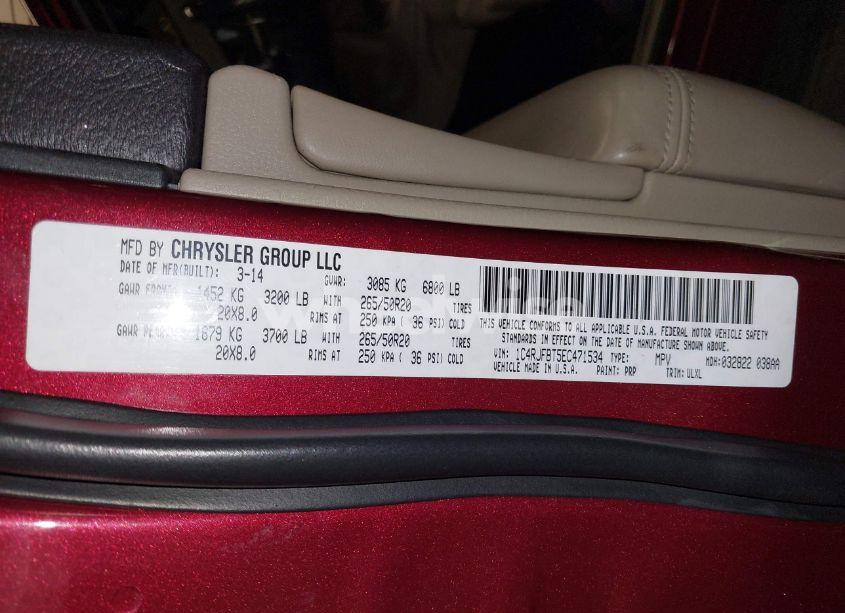 Photo 9 of 2014 Jeep Grand CHEROKEE LIMITED (VIN 1C4RJFBT5EC471534)