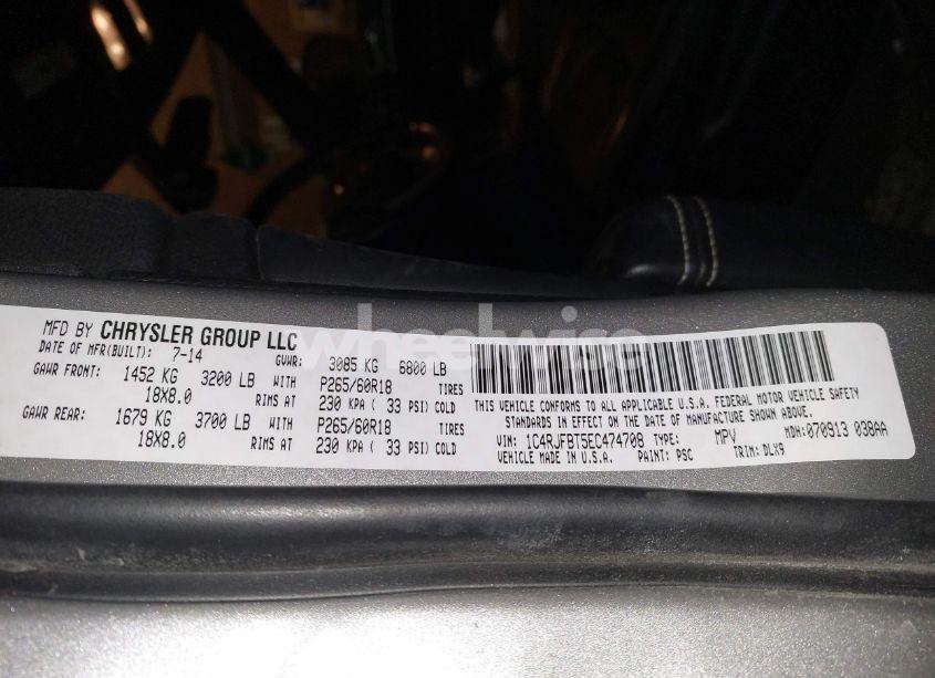 Photo 9 of 2014 Jeep Grand CHEROKEE LIMITED (VIN 1C4RJFBT5EC474708)